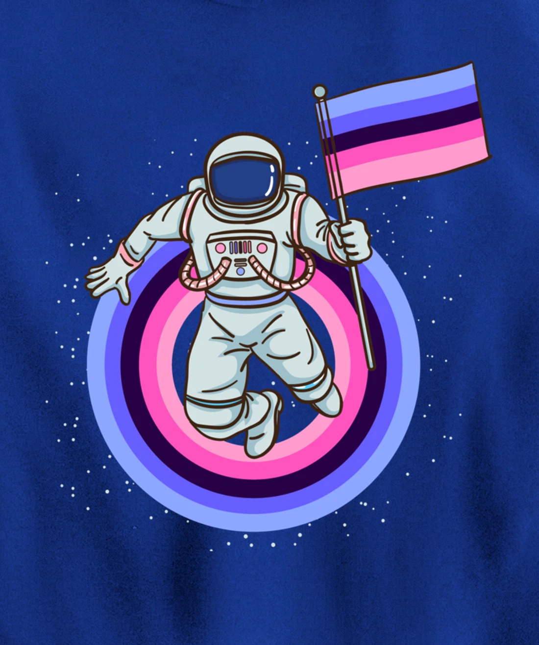 Astronaut With Omnisexual Pride Flag Pullover Hoodie