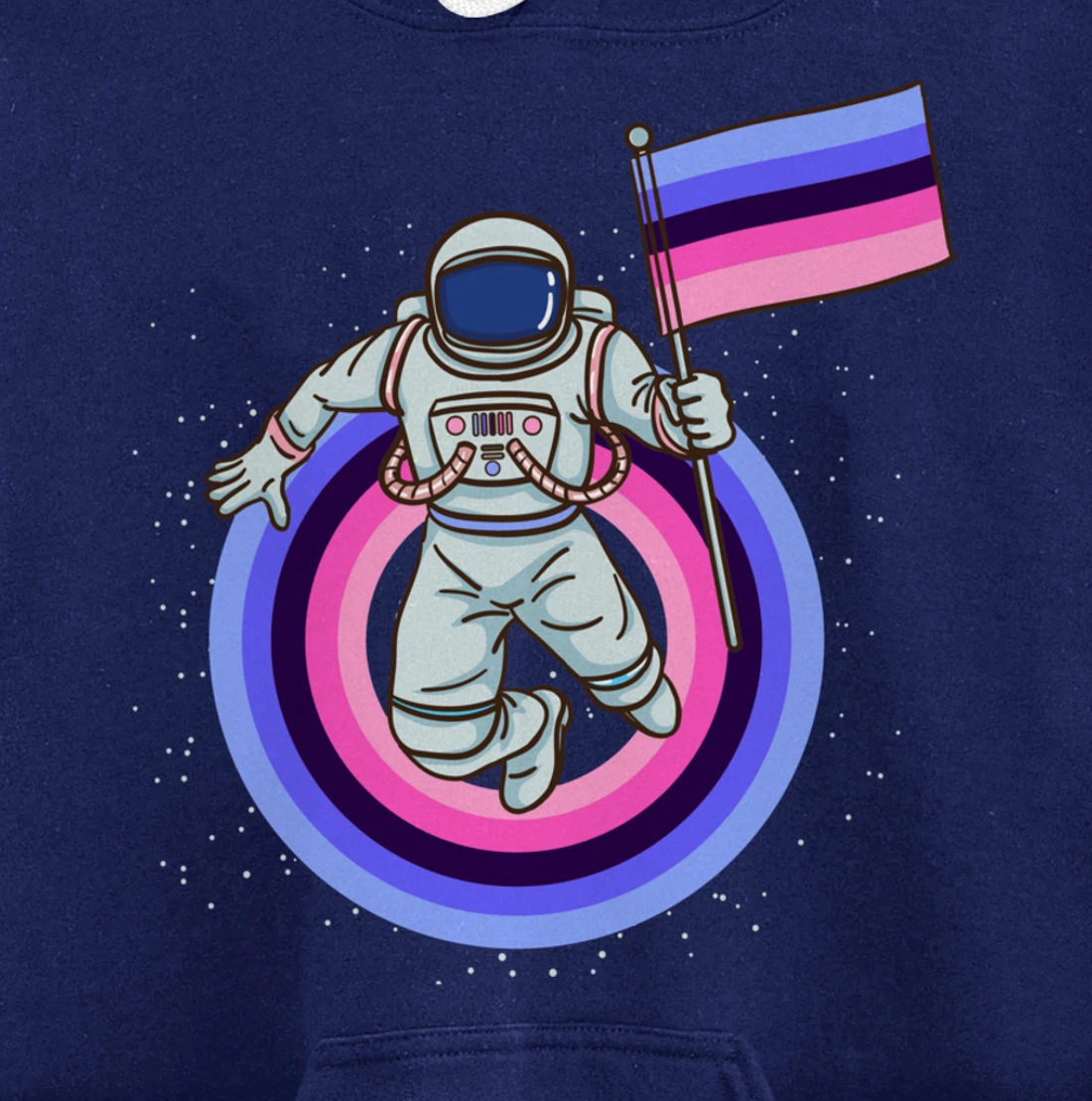 Astronaut With Omnisexual Pride Flag Pullover Hoodie