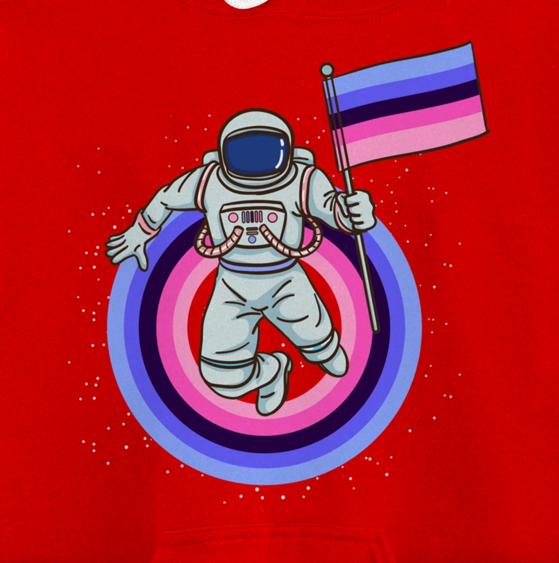 Astronaut With Omnisexual Pride Flag Pullover Hoodie