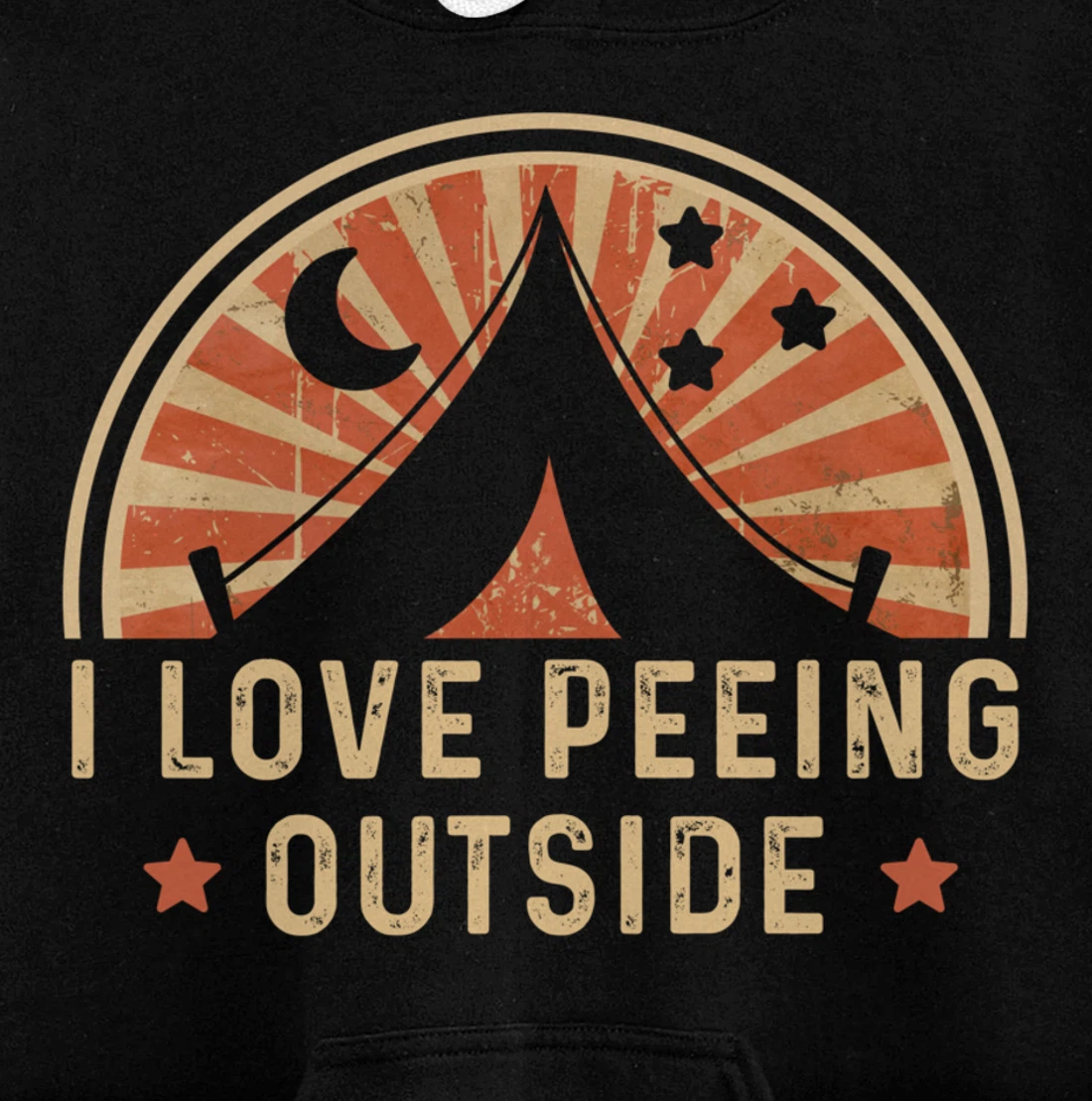 I Love Peeing Outside Funny Retro Camping Hiking Pullover Hoodie