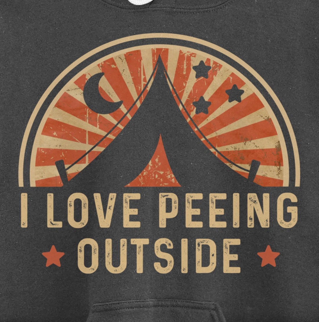 I Love Peeing Outside Funny Retro Camping Hiking Pullover Hoodie