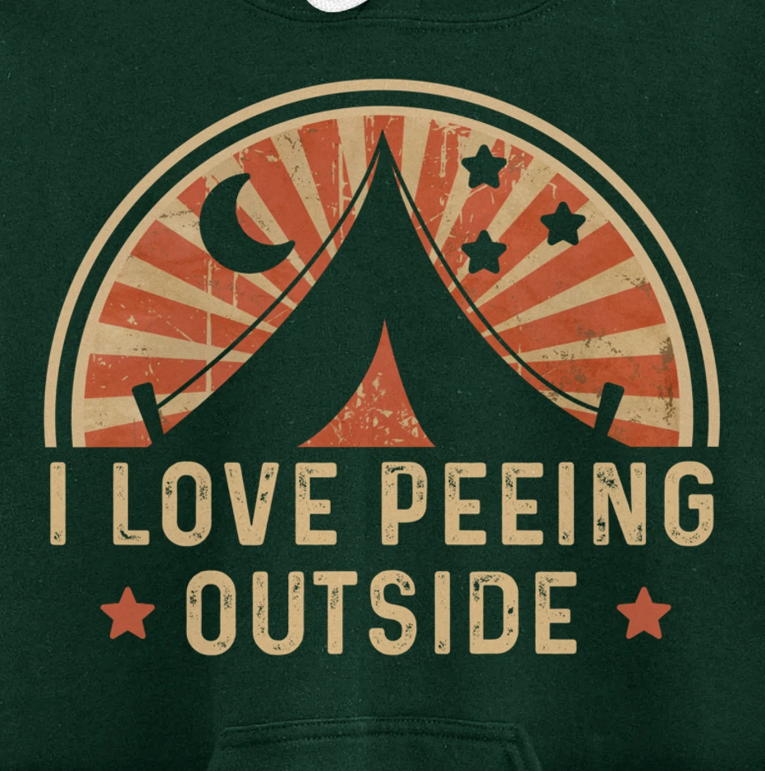 I Love Peeing Outside Funny Retro Camping Hiking Pullover Hoodie