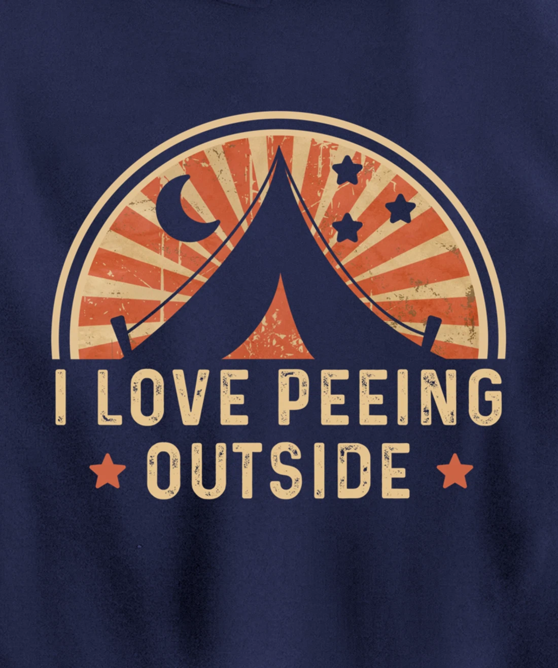 I Love Peeing Outside Funny Retro Camping Hiking Pullover Hoodie