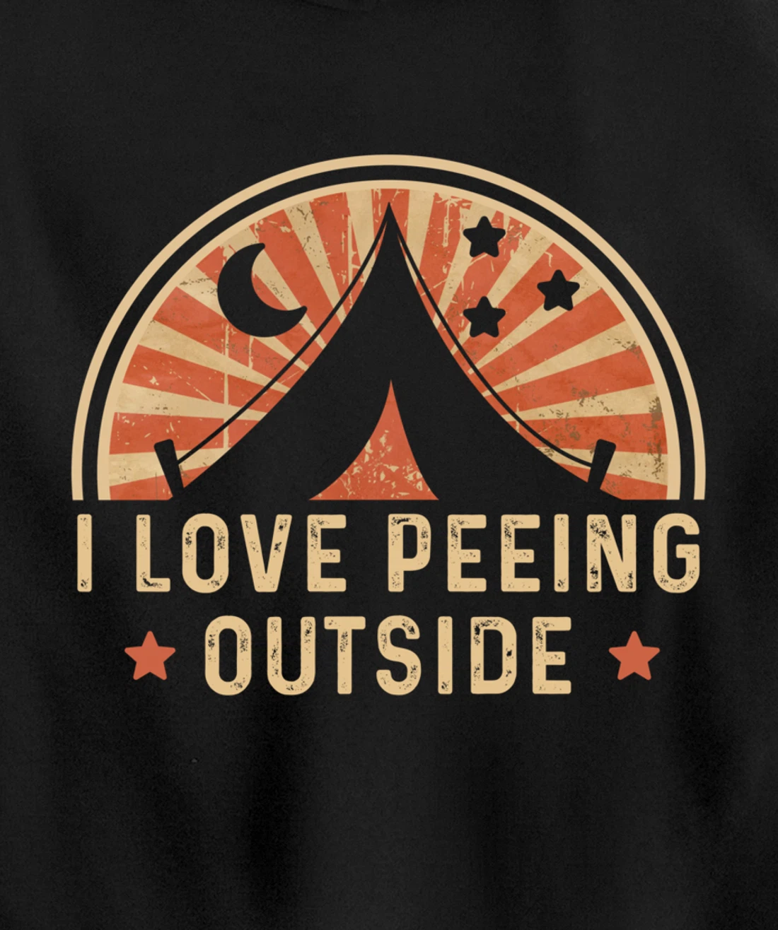 I Love Peeing Outside Funny Retro Camping Hiking Pullover Hoodie
