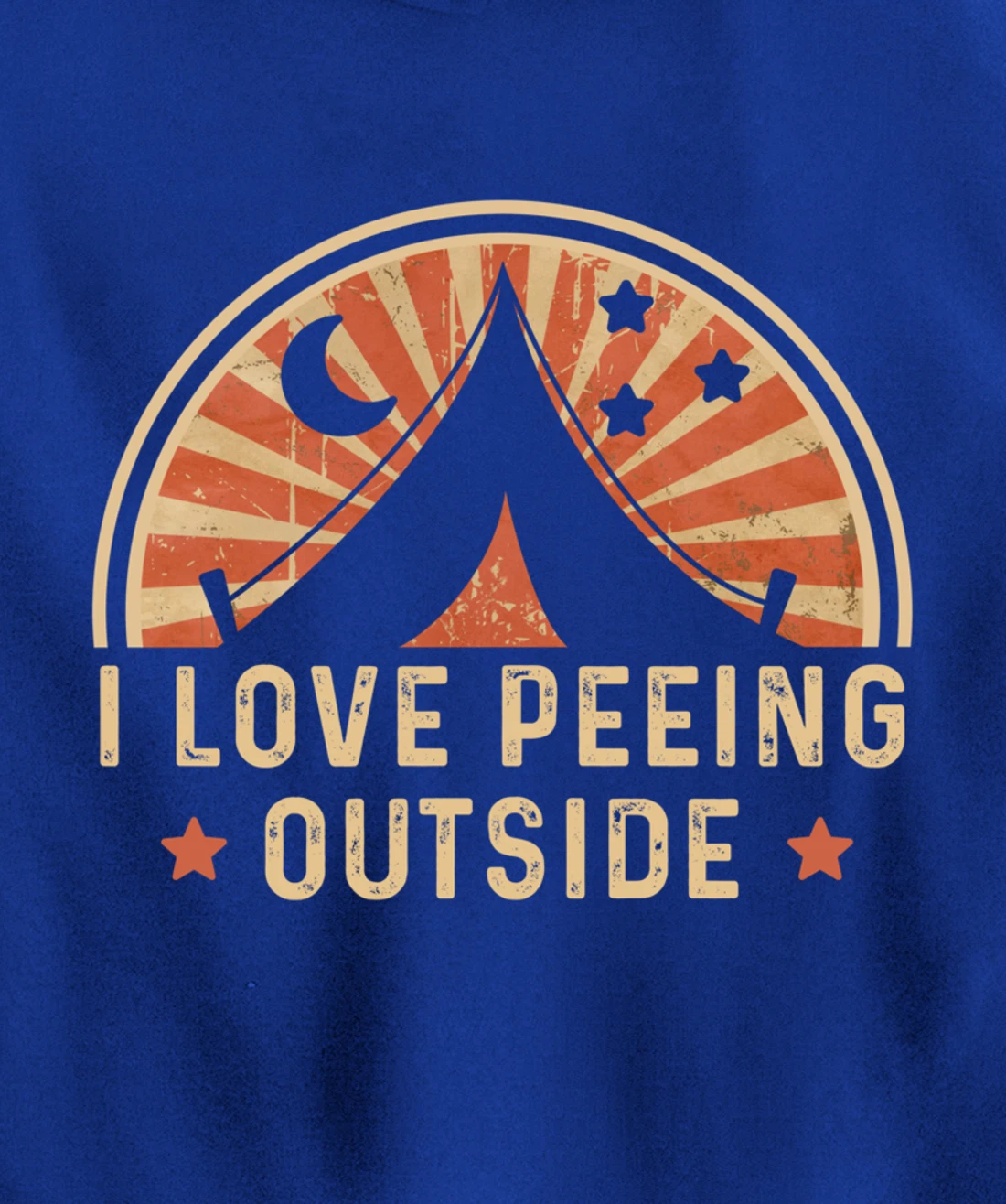 I Love Peeing Outside Funny Retro Camping Hiking Pullover Hoodie