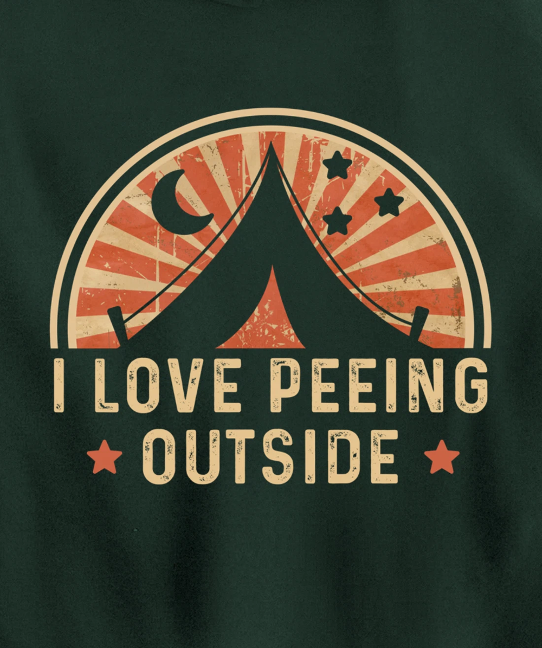 I Love Peeing Outside Funny Retro Camping Hiking Pullover Hoodie