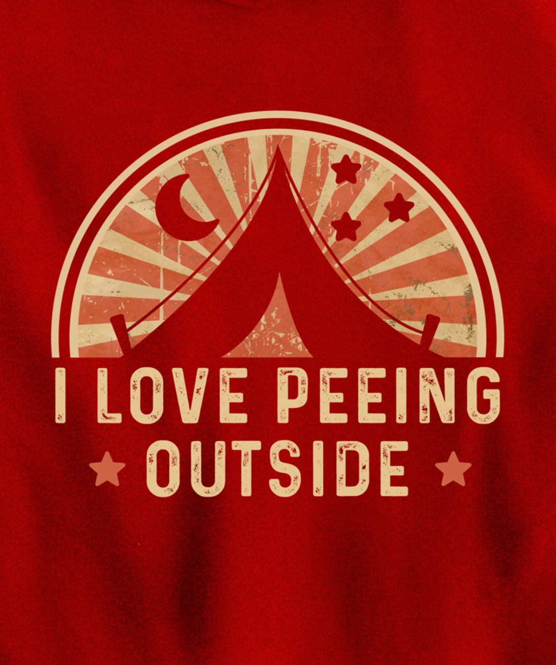 I Love Peeing Outside Funny Retro Camping Hiking Pullover Hoodie