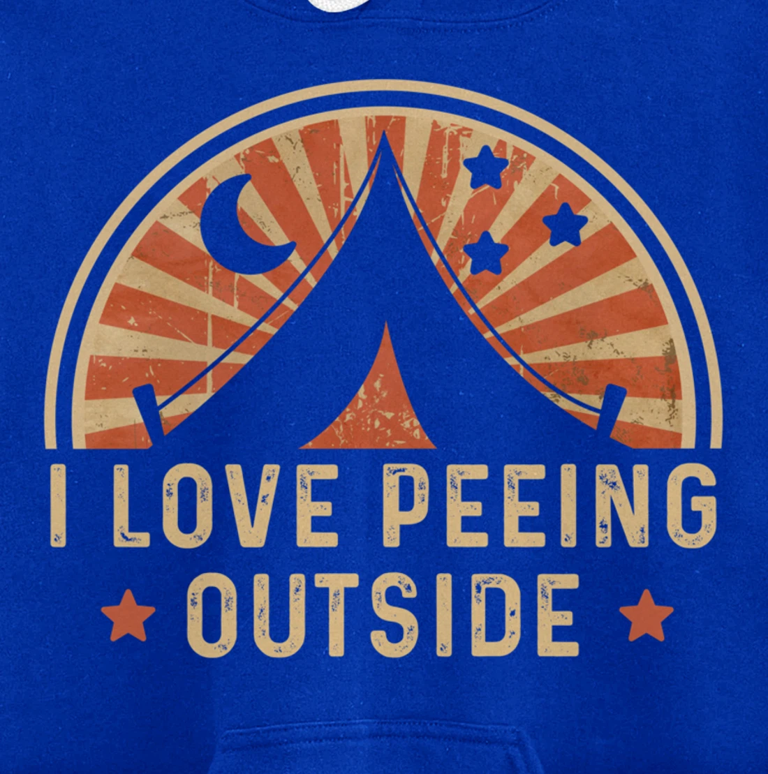I Love Peeing Outside Funny Retro Camping Hiking Pullover Hoodie