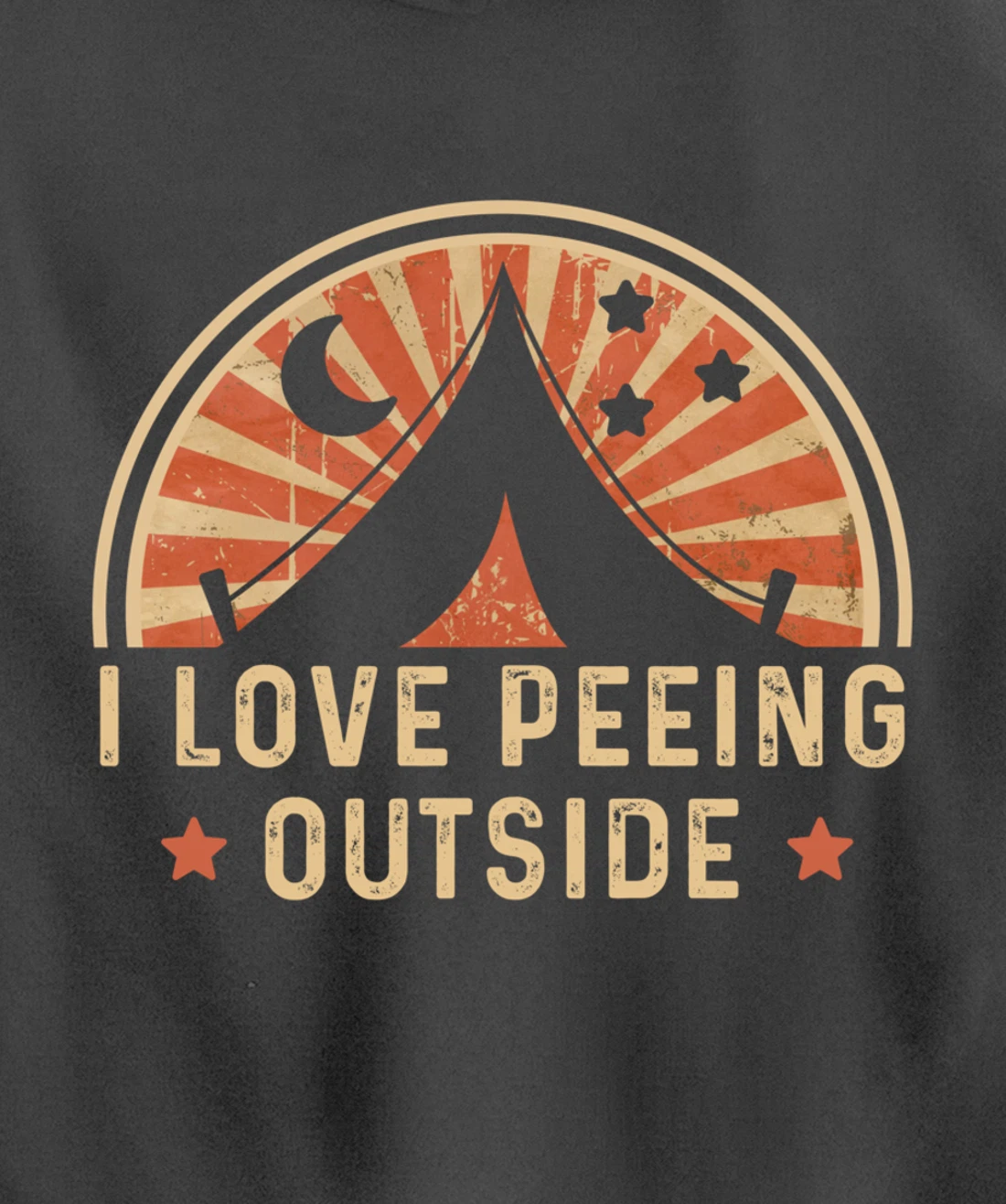 I Love Peeing Outside Funny Retro Camping Hiking Pullover Hoodie