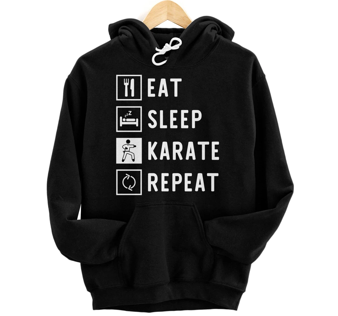 Eat Sleep Karate Repeat Pullover Hoodie