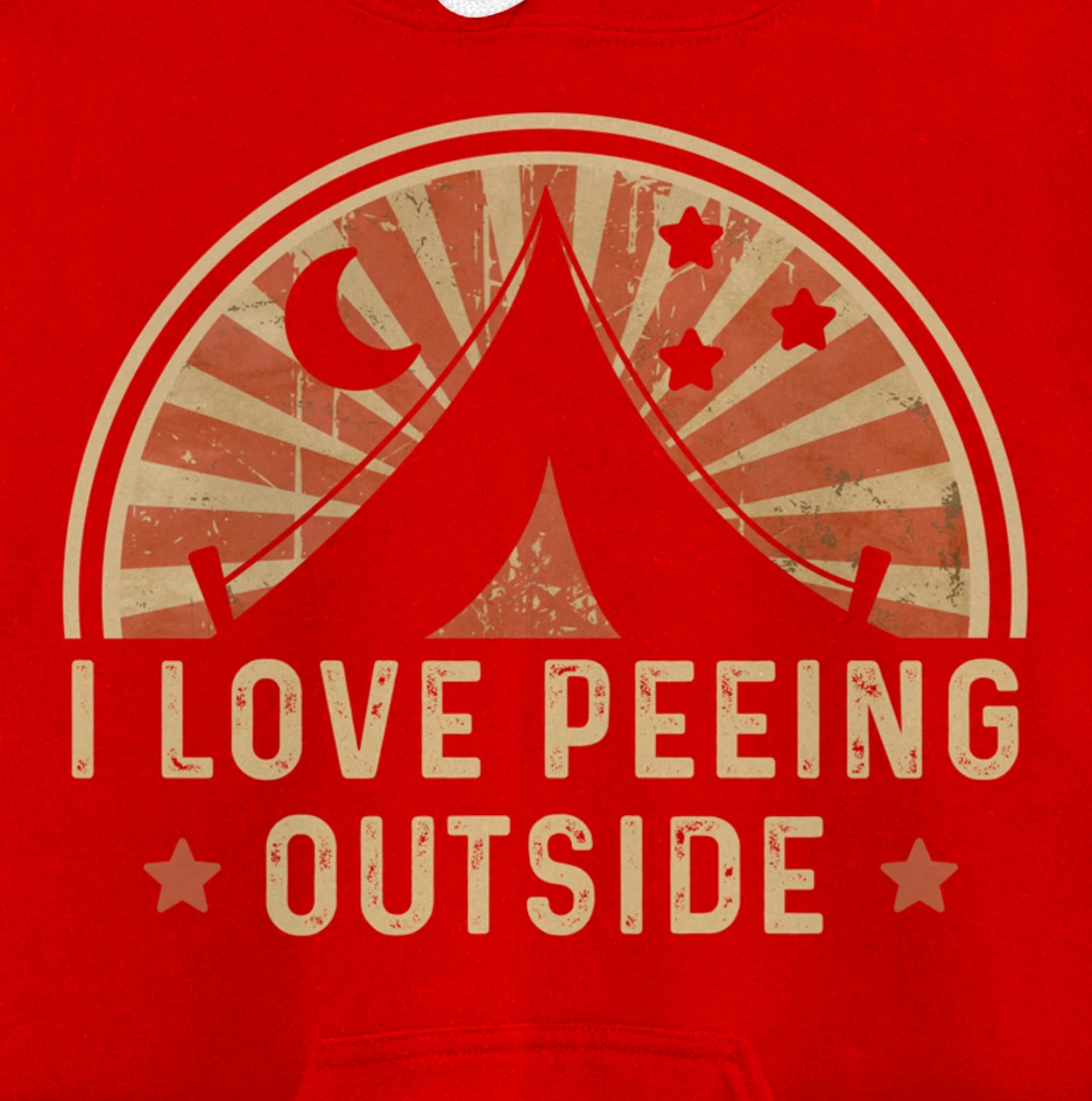I Love Peeing Outside Funny Retro Camping Hiking Pullover Hoodie