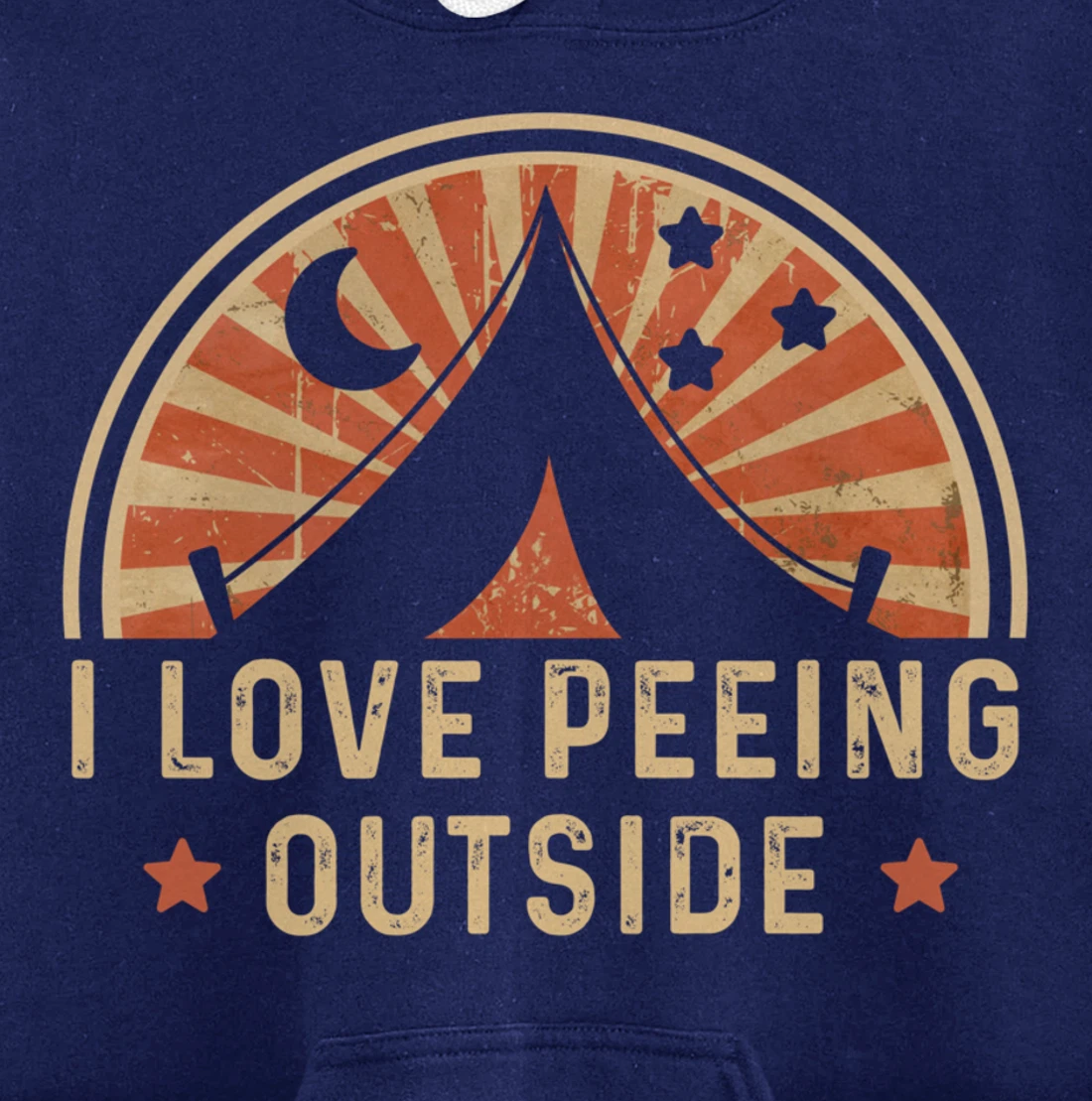 I Love Peeing Outside Funny Retro Camping Hiking Pullover Hoodie
