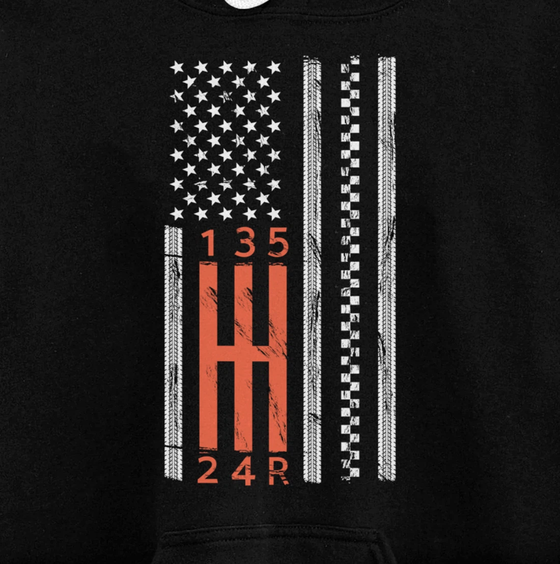Stick Shift American Flag Manual Transmission Gearbox Pullover Hoodie