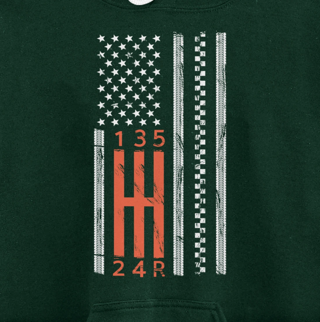 Stick Shift American Flag Manual Transmission Gearbox Pullover Hoodie