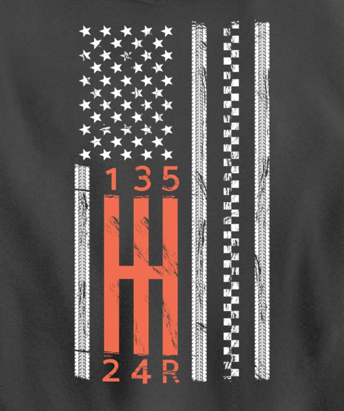 Stick Shift American Flag Manual Transmission Gearbox Pullover Hoodie
