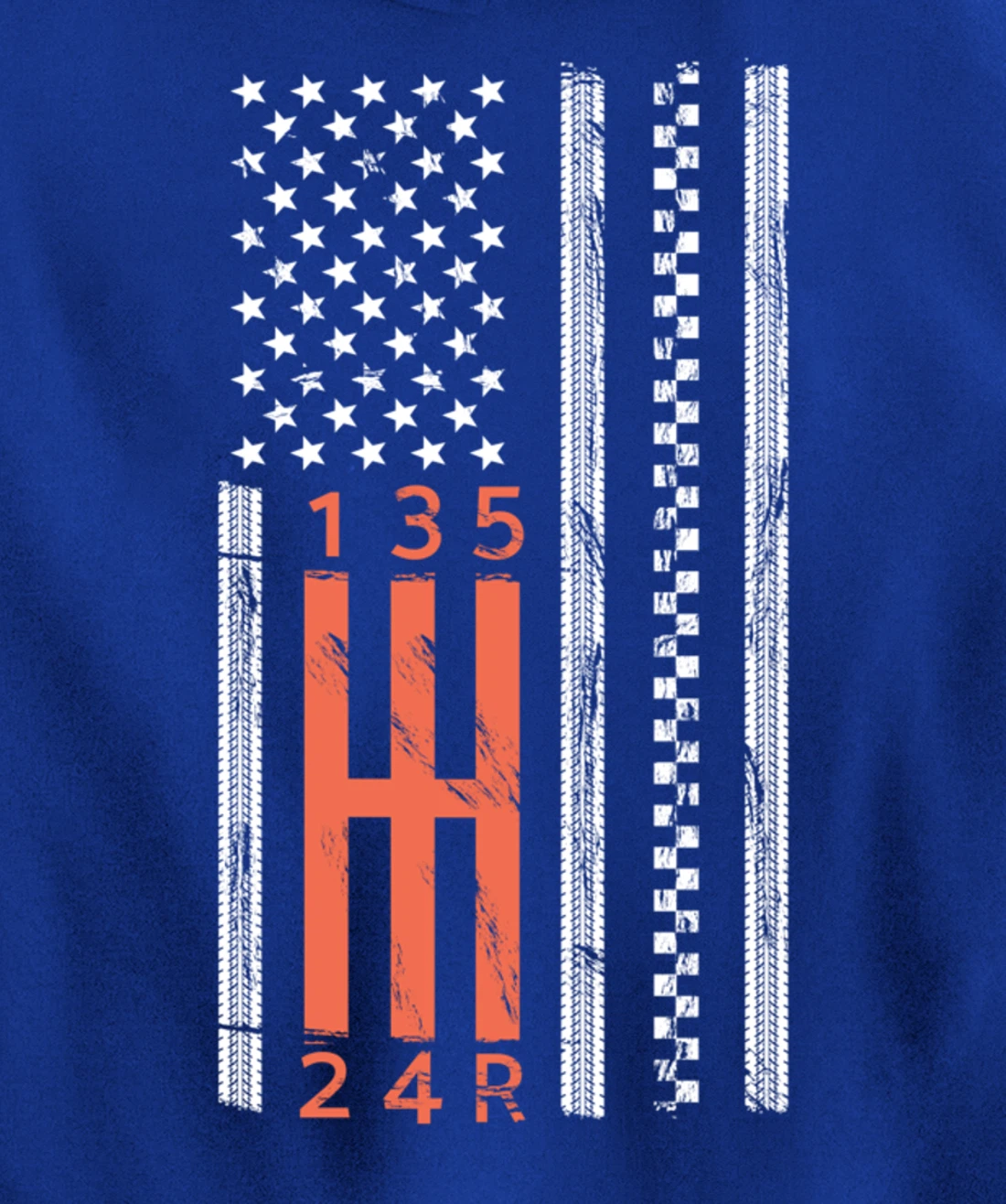 Stick Shift American Flag Manual Transmission Gearbox Pullover Hoodie