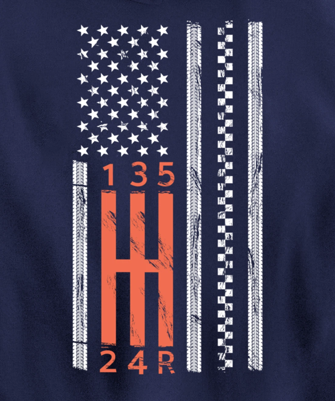 Stick Shift American Flag Manual Transmission Gearbox Pullover Hoodie
