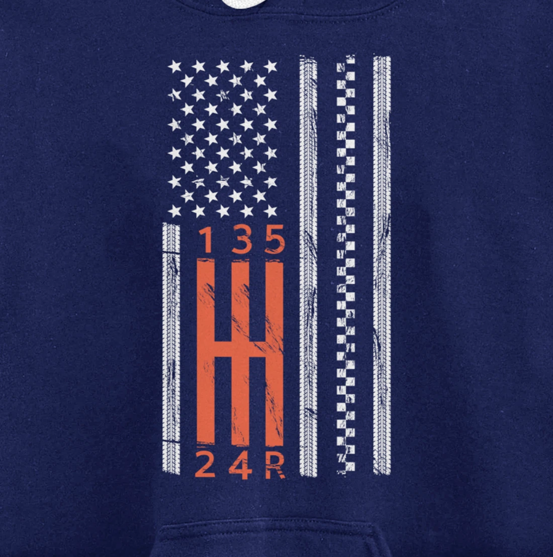 Stick Shift American Flag Manual Transmission Gearbox Pullover Hoodie