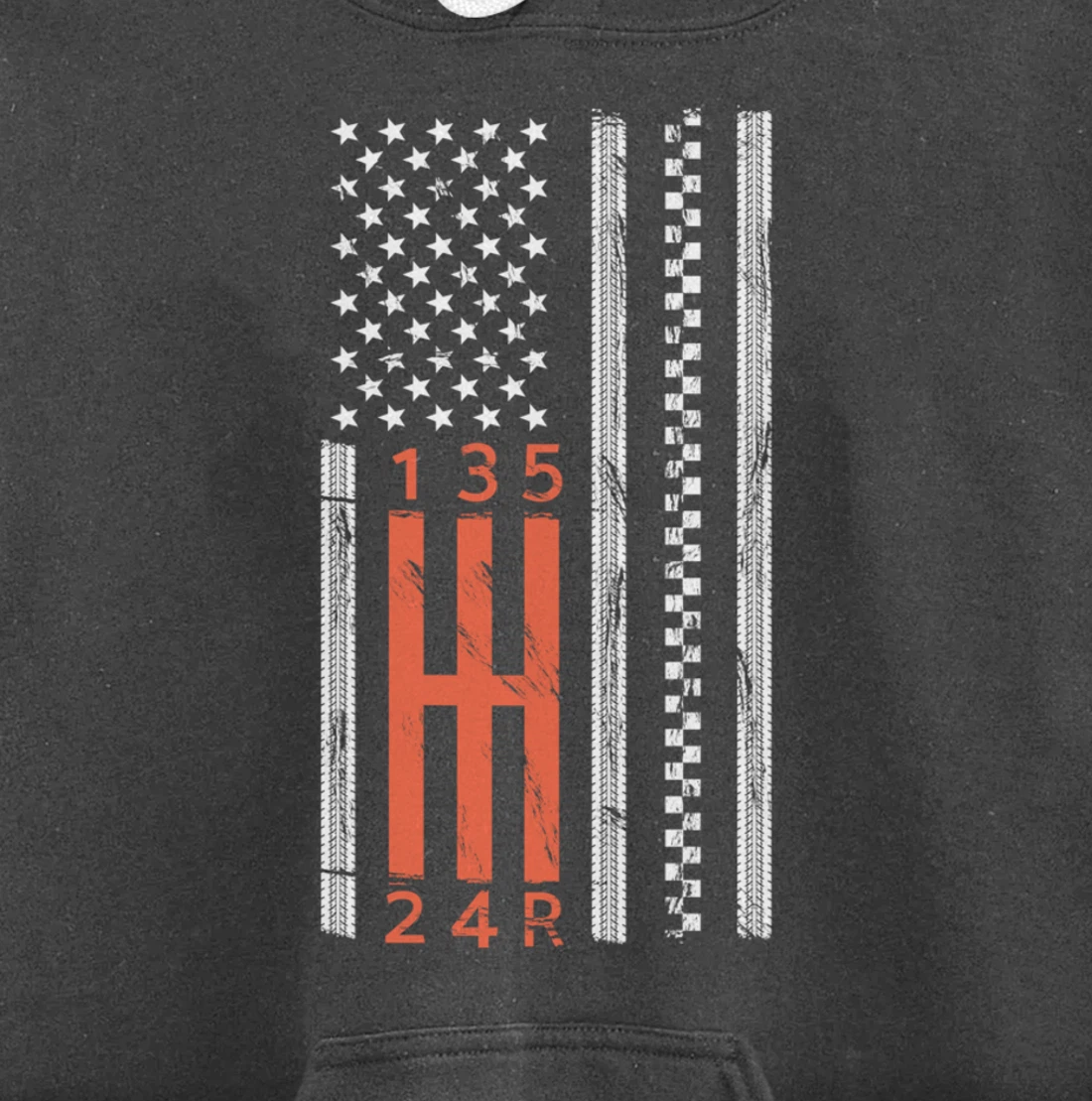 Stick Shift American Flag Manual Transmission Gearbox Pullover Hoodie