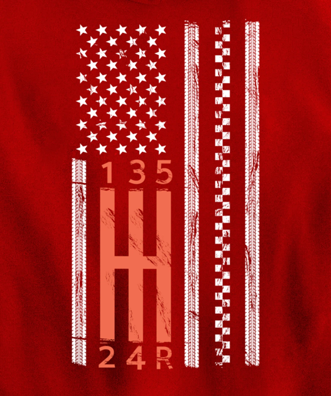 Stick Shift American Flag Manual Transmission Gearbox Pullover Hoodie