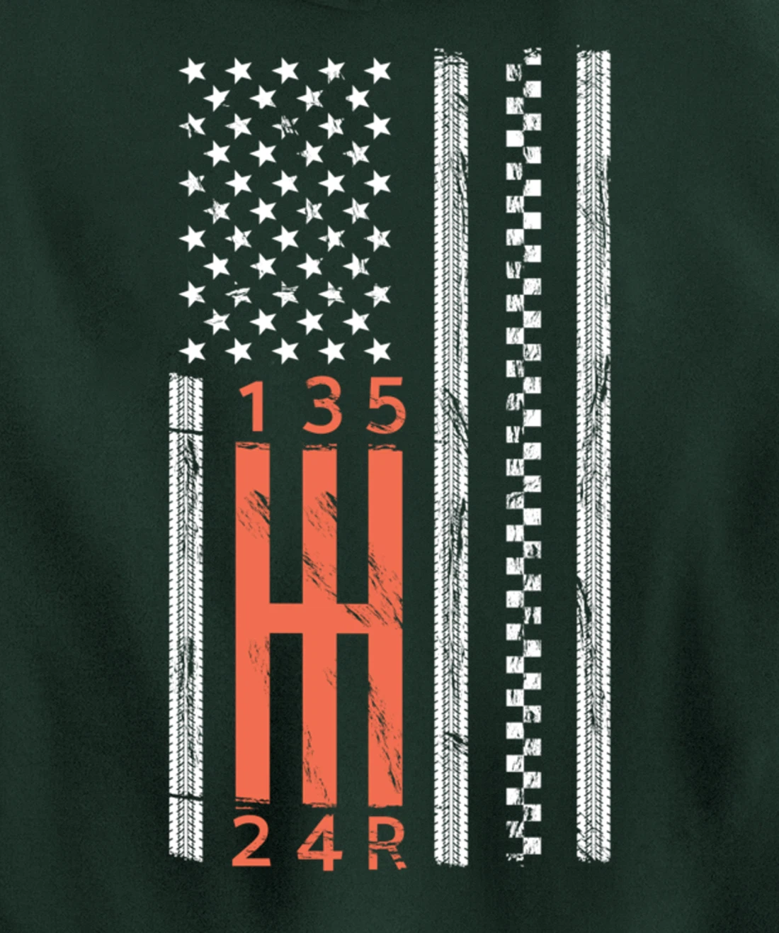 Stick Shift American Flag Manual Transmission Gearbox Pullover Hoodie