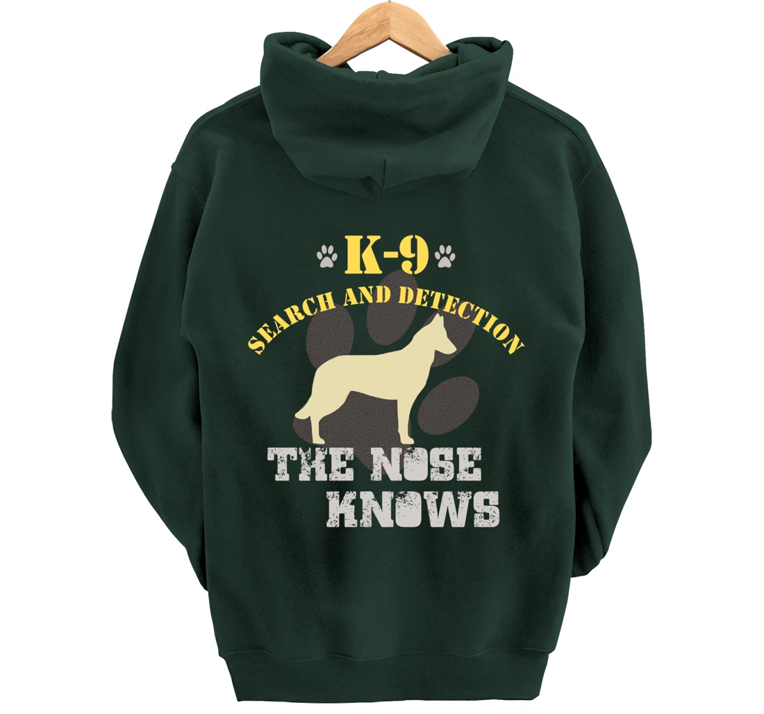 K9 Detection Dog Belgian Malinois Sniffer Tracking Security Pullover Hoodie