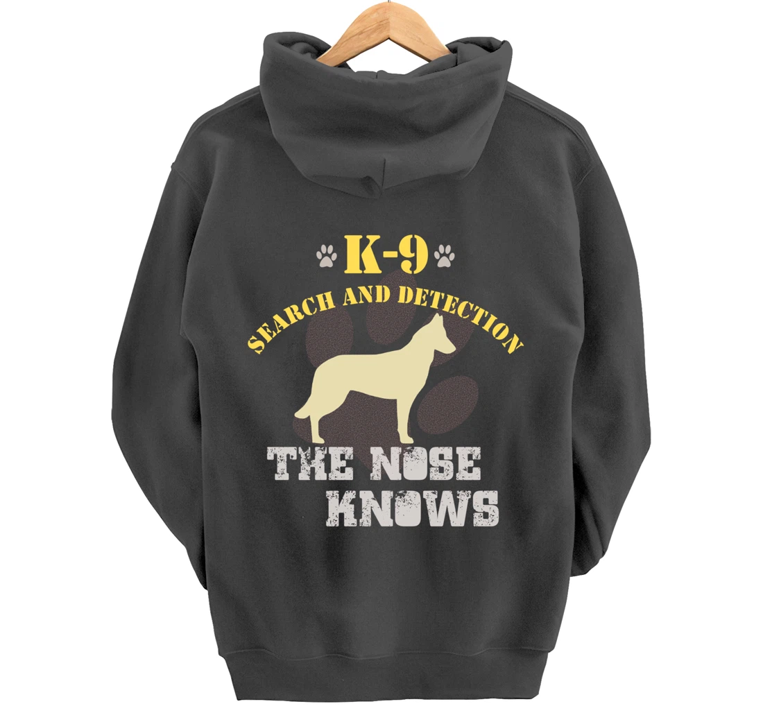 K9 Detection Dog Belgian Malinois Sniffer Tracking Security Pullover Hoodie
