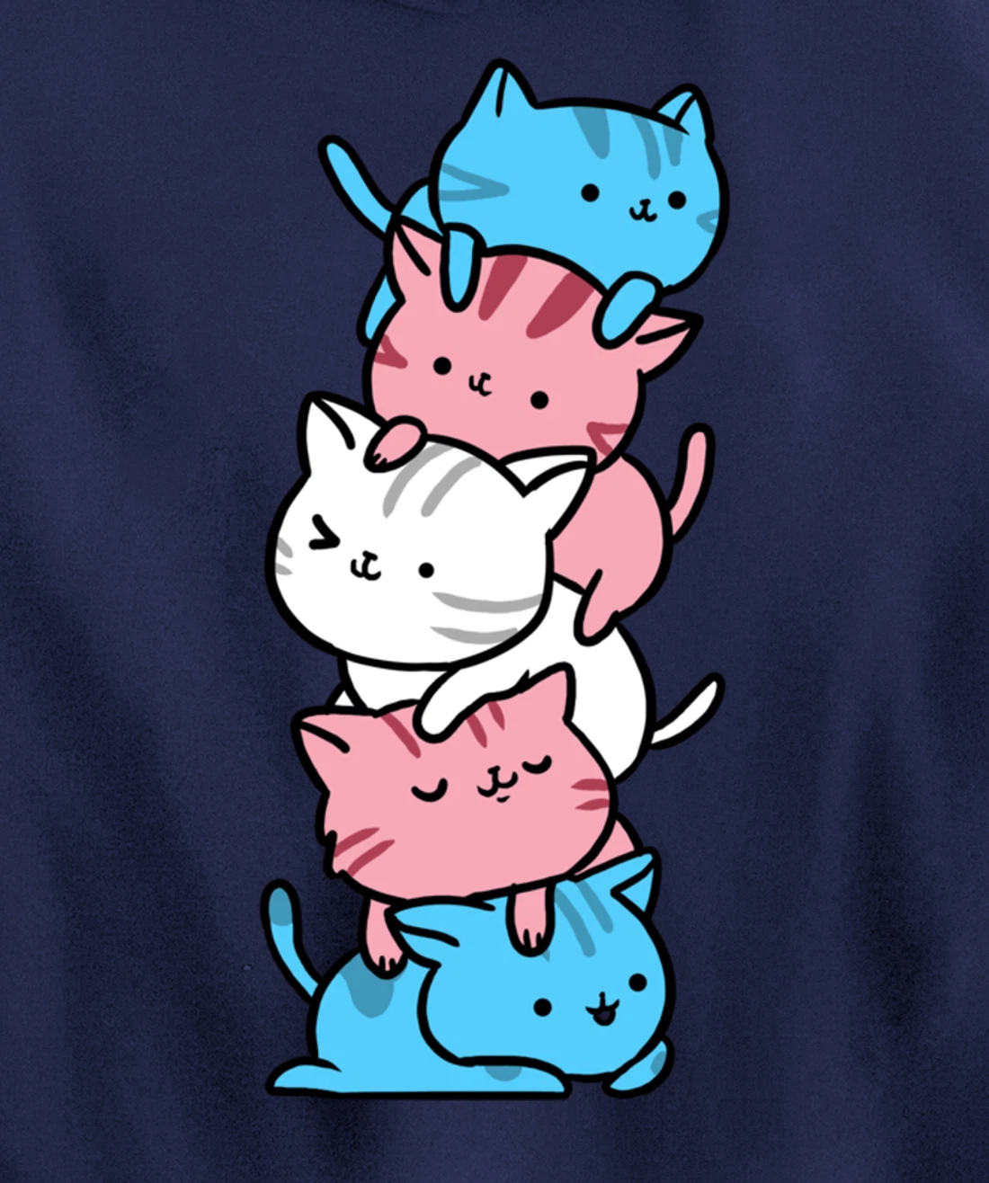 Kawaii Cat Pile Transgender Gift Pullover Hoodie