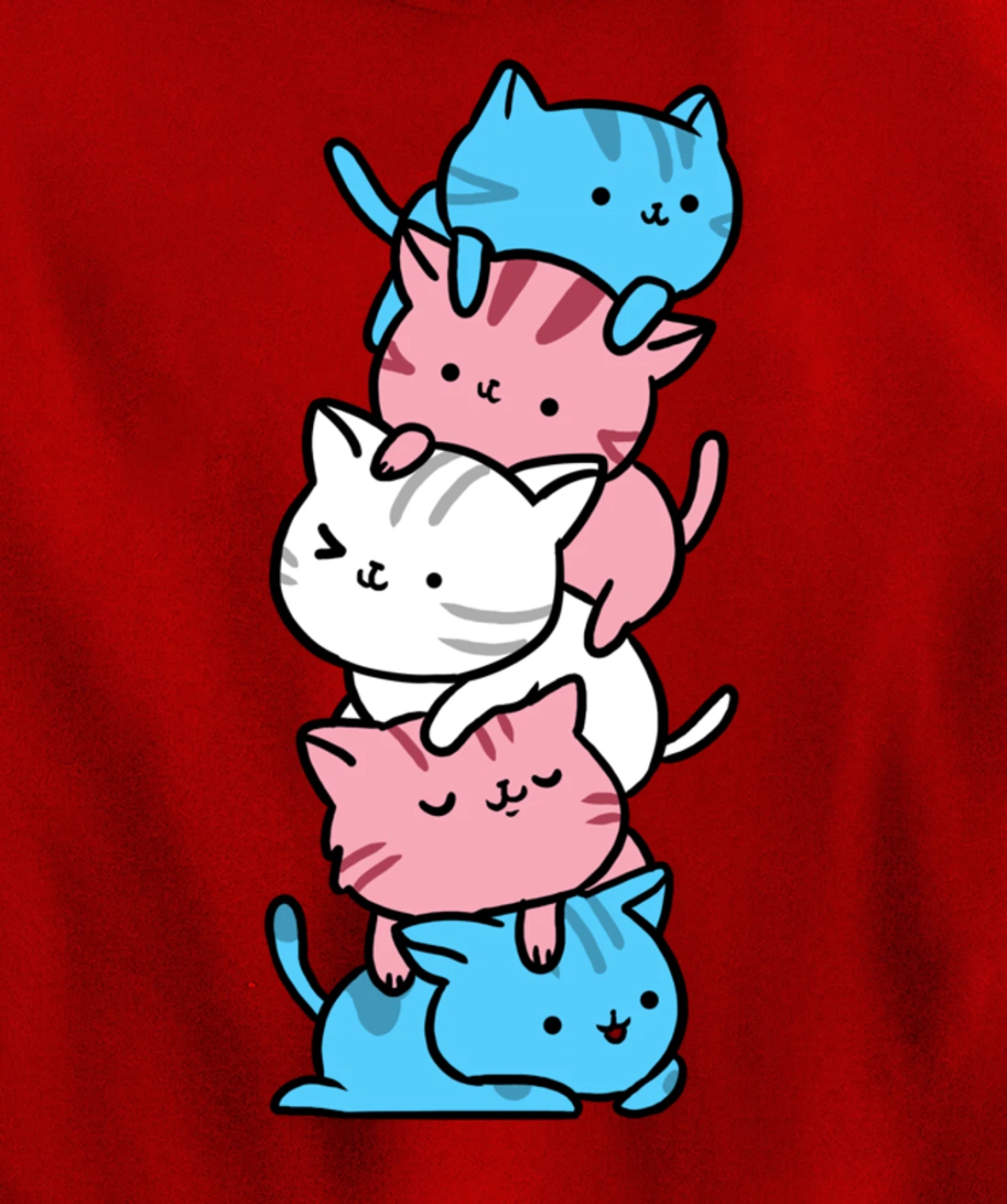 Kawaii Cat Pile Transgender Gift Pullover Hoodie