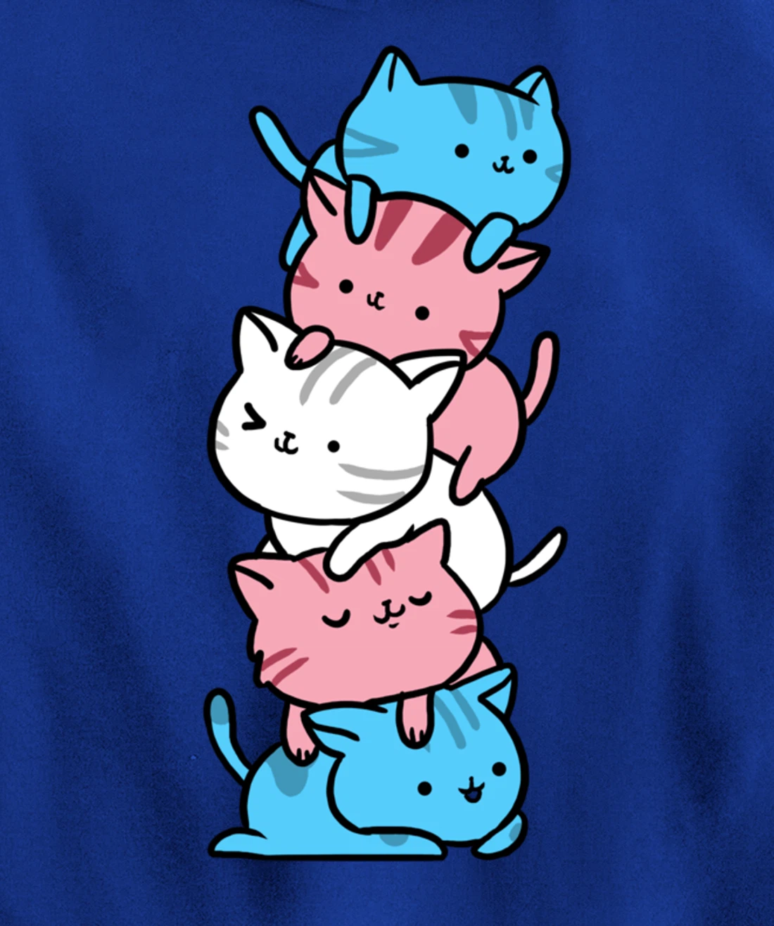 Kawaii Cat Pile Transgender Gift Pullover Hoodie