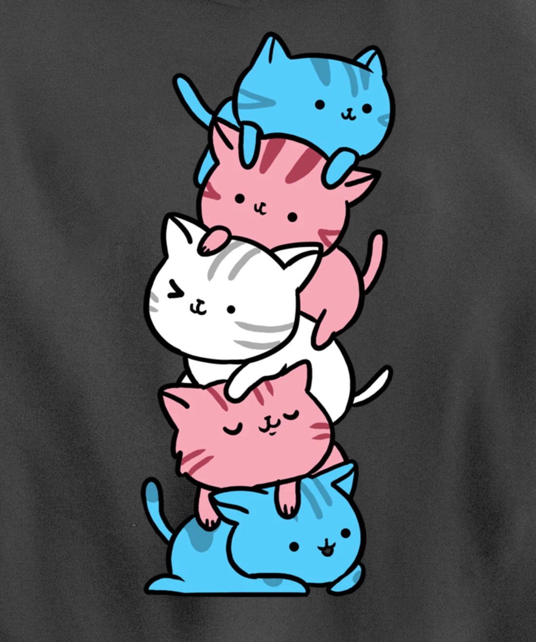 Kawaii Cat Pile Transgender Gift Pullover Hoodie