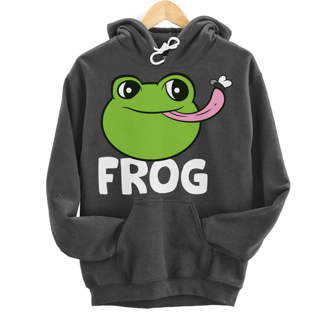 Frog Eating Flies Love Toads Funny Frog Lover Gifts Pullover Hoodie