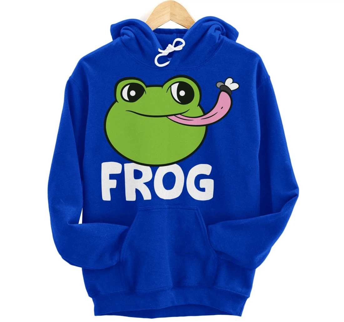 Frog Eating Flies Love Toads Funny Frog Lover Gifts Pullover Hoodie
