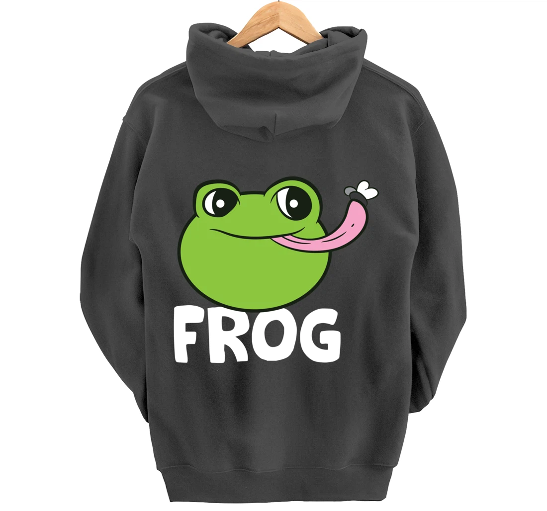 Frog Eating Flies Love Toads Funny Frog Lover Gifts Pullover Hoodie