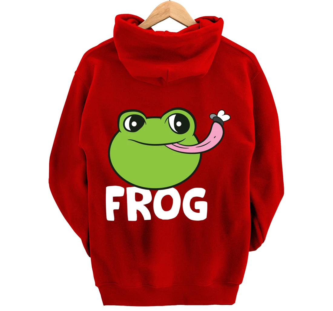 Frog Eating Flies Love Toads Funny Frog Lover Gifts Pullover Hoodie