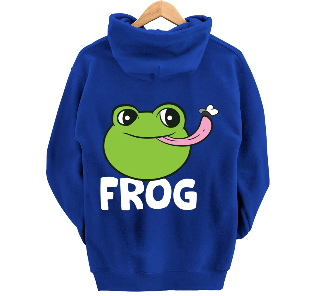 Frog Eating Flies Love Toads Funny Frog Lover Gifts Pullover Hoodie