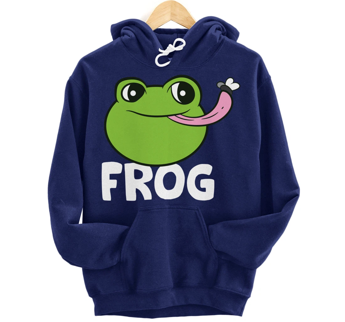 Frog Eating Flies Love Toads Funny Frog Lover Gifts Pullover Hoodie