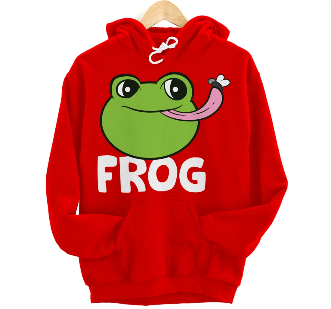 Frog Eating Flies Love Toads Funny Frog Lover Gifts Pullover Hoodie
