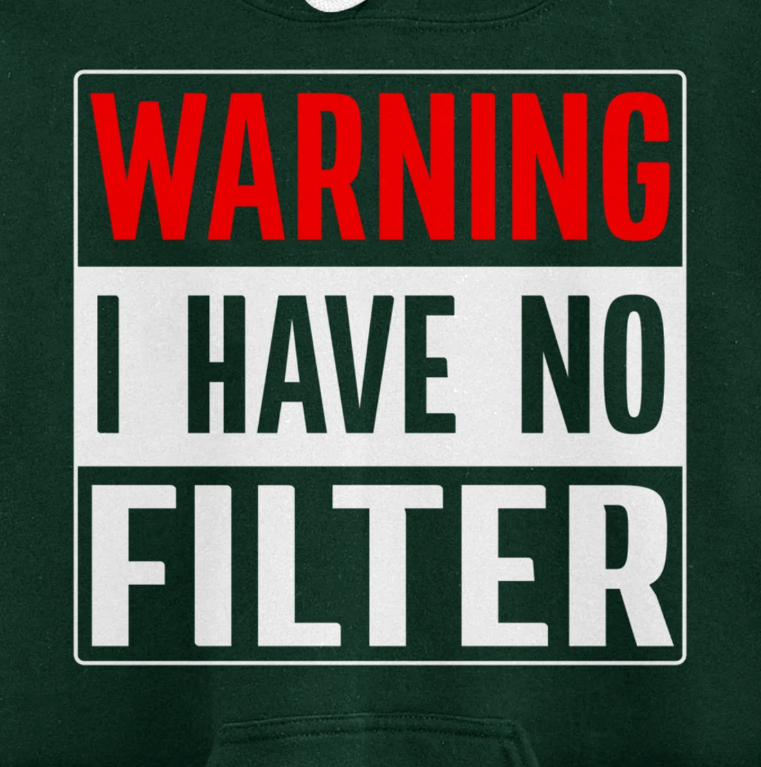 Warning I Have No Filter Pullover Hoodie