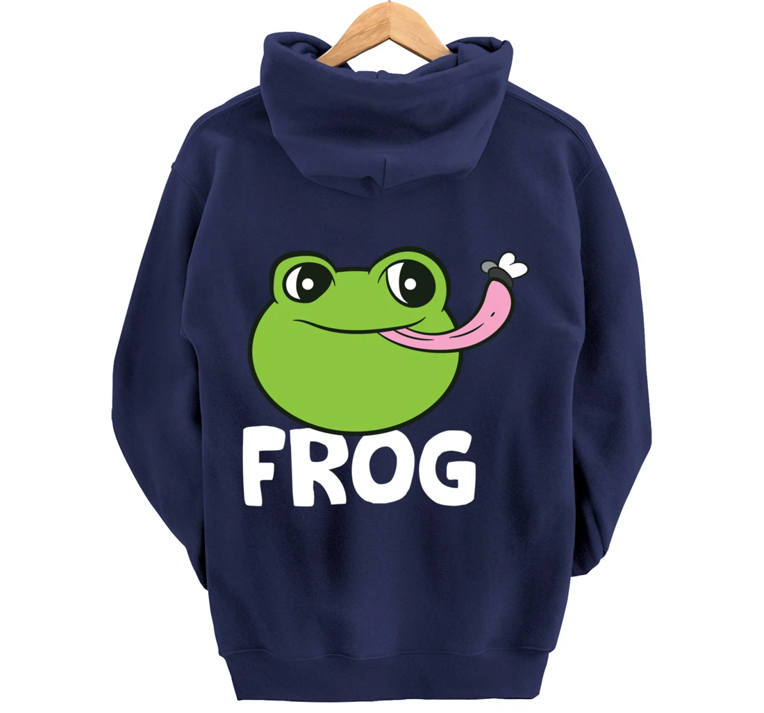 Frog Eating Flies Love Toads Funny Frog Lover Gifts Pullover Hoodie