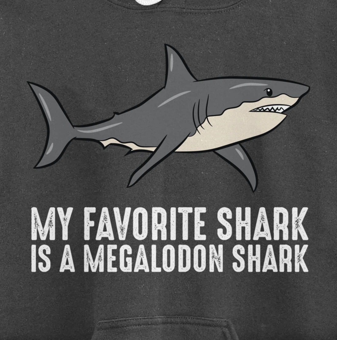 Cartoon Megalodon My Favorite Shark Is A Megalodon Shark Pullover Hoodie