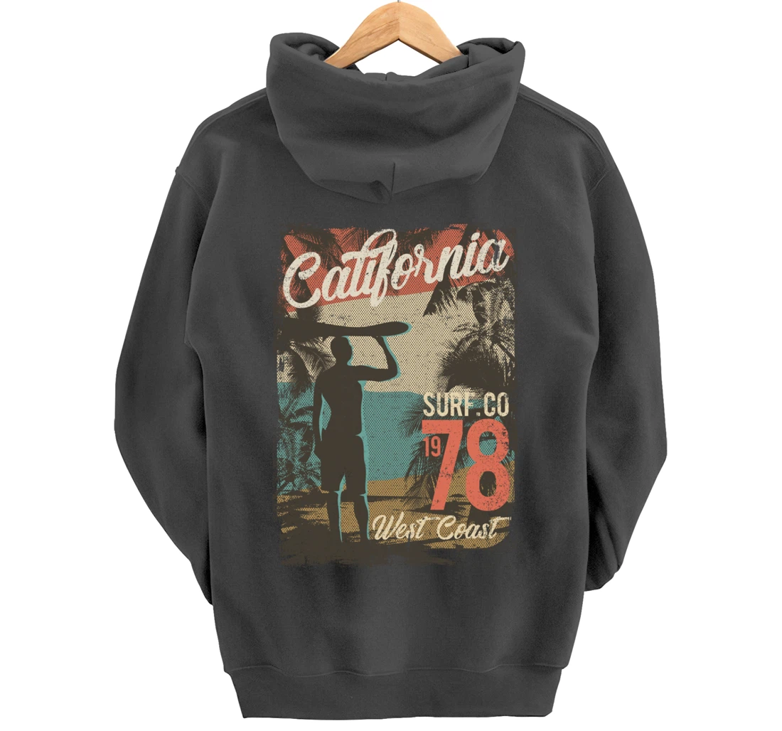 California Retro Surfing West Coast 1978 Pullover Hoodie