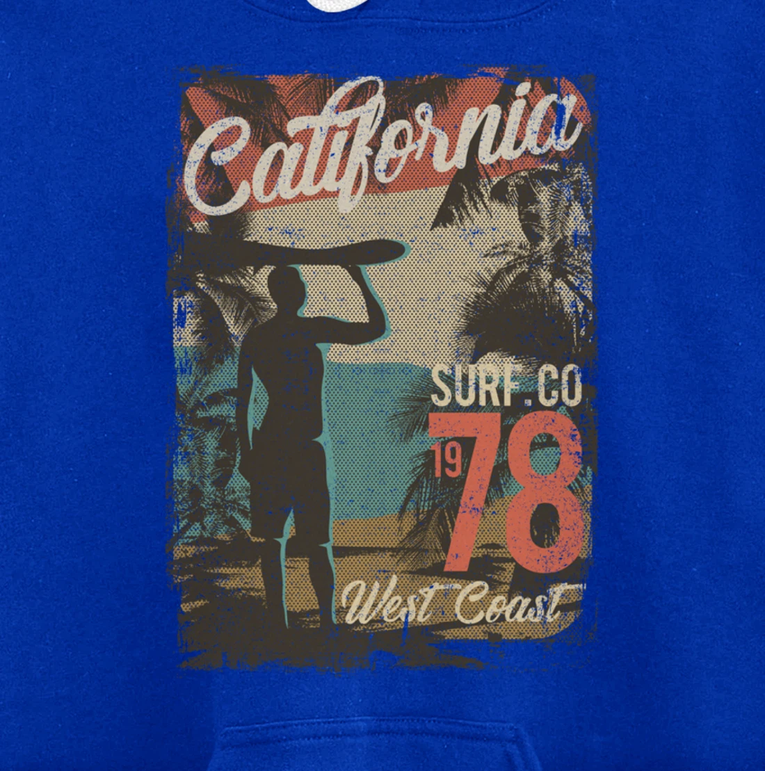 California Retro Surfing West Coast 1978 Pullover Hoodie