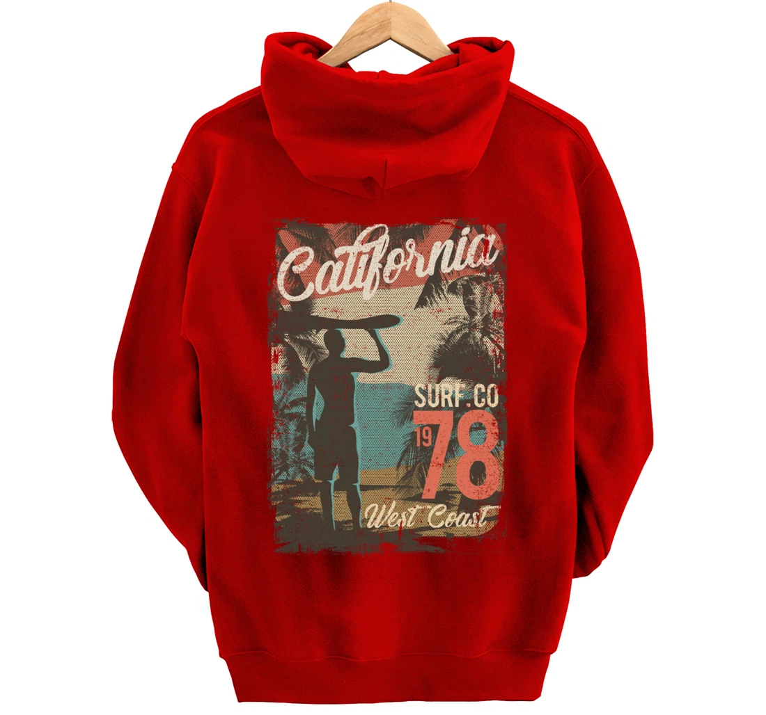 California Retro Surfing West Coast 1978 Pullover Hoodie