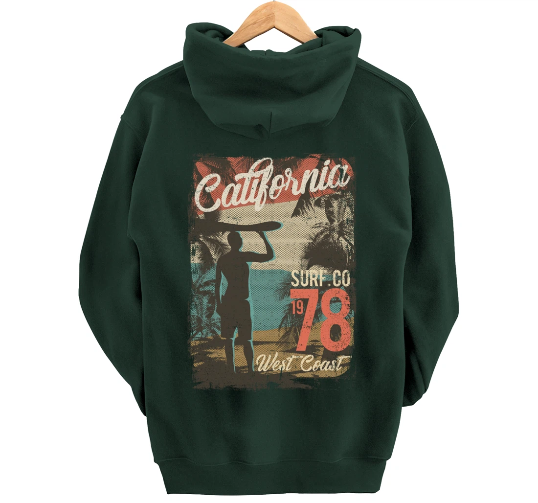 California Retro Surfing West Coast 1978 Pullover Hoodie