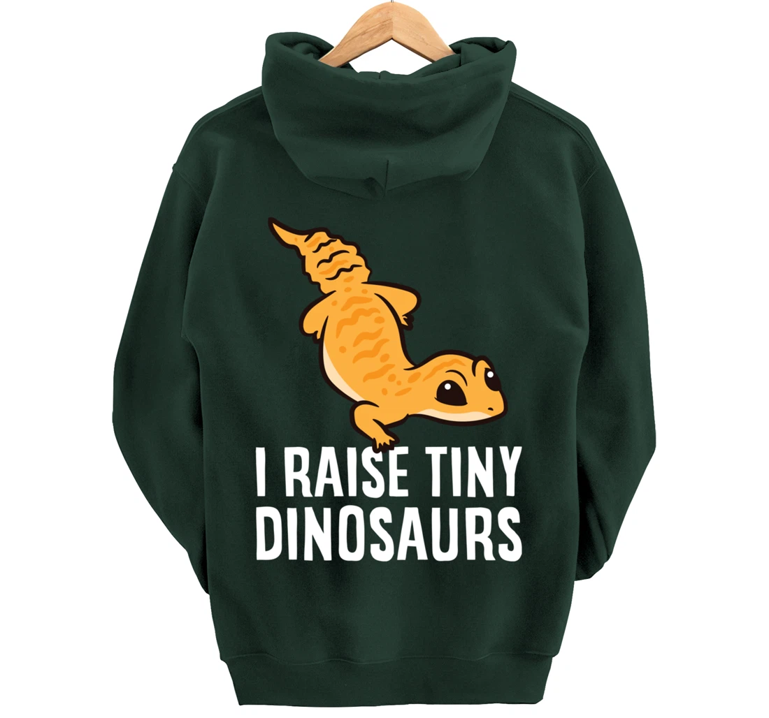 Geckos Leopard Lizard I Raise Tiny Dinosaurs Cute Gecko Pullover Hoodie