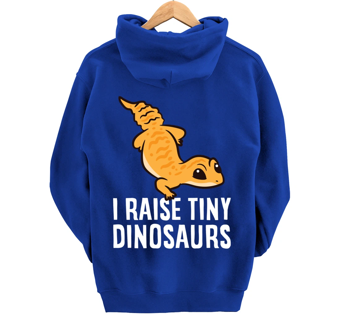 Geckos Leopard Lizard I Raise Tiny Dinosaurs Cute Gecko Pullover Hoodie