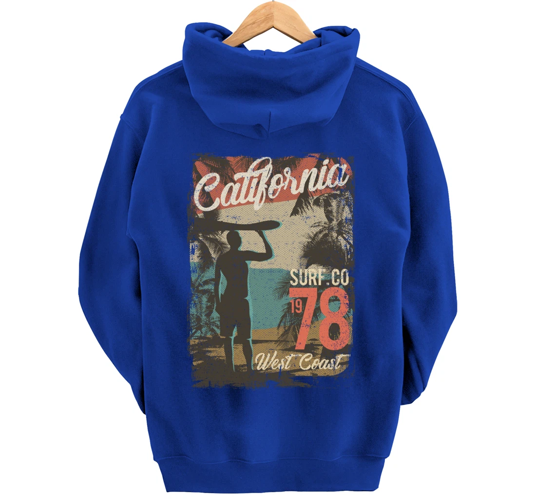 California Retro Surfing West Coast 1978 Pullover Hoodie