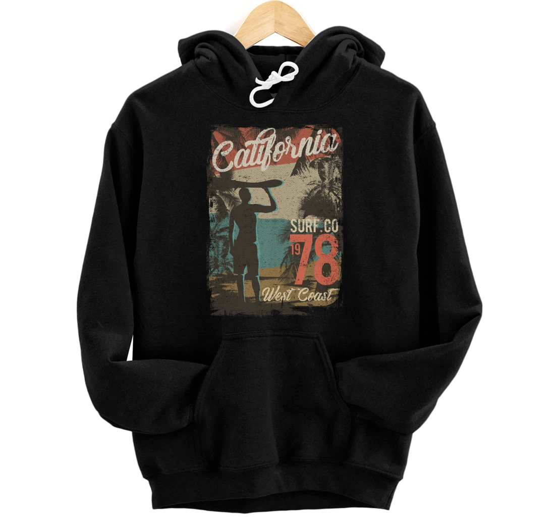 California Retro Surfing West Coast 1978 Pullover Hoodie