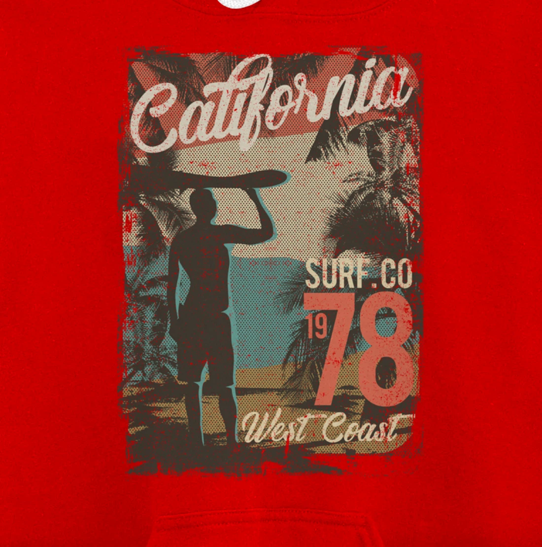 California Retro Surfing West Coast 1978 Pullover Hoodie